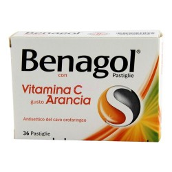 Benagol Vitamina C Antisettico del Cavo Orale 36 Pastiglie Arancia