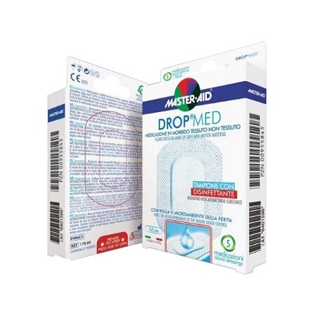 Medicazione Compressa Autoadesiva dermoattiva Ipoallergenica Aerata Master-Aid Drop Med 10x12 5 Pezzi