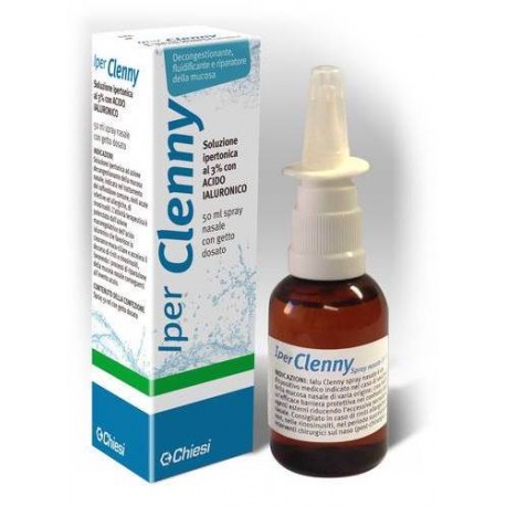 Iper Clenny Spray Nasale Getto Dosato Soluzione Ipertonica 3% Sodio Cloruro 30 G/L con Acido Ialuronico 50ML