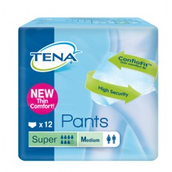 Tena Pants Super Pannolone Pull Up Taglia Medium 12 Pezzi