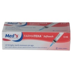 Farmac-Zabban Meds Farmatexa Softouch Siringa Sterile Monouso 5 ml con Ago G14 10 Pezzi