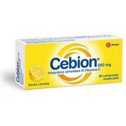 Dompe' Cebion 20 compresse masticabili gusto limone integratore di vitamina C 