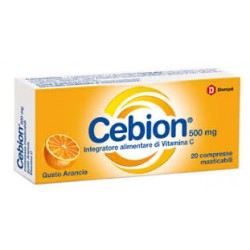 Dompe' Cebion 20 compresse masticabili gusto arancia integratore di vitamina C 