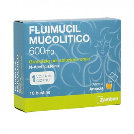Zambon Fluimucil Mucolutico 600 mg 10 bustine senza zucchero 