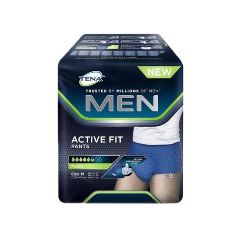 Tena - Tena Men Pull Up Active Fit Pants Mutande Assorbenti Per Uomo M 9 Pezzi