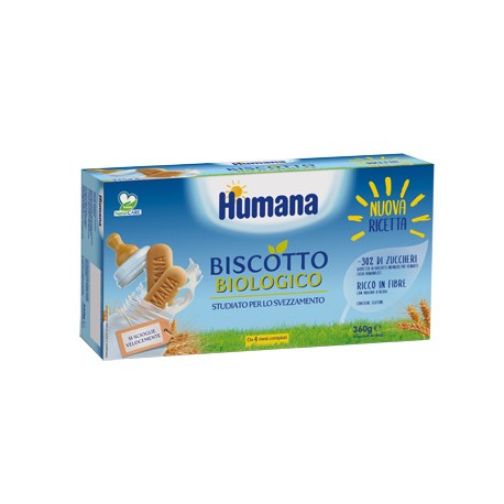Humana biscotto 4mesi+ Baby Bio 360gr. (2sacchetti da 180gr.)