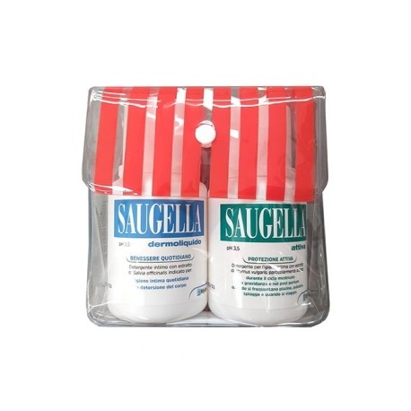Saugella Pocket Detergente Dermoliquido (100 ml) + Attiva (100 ml)