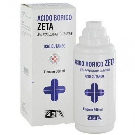 Zeta Farmaceutici Acido Borico Soluzione cutanea 500 ml 3%