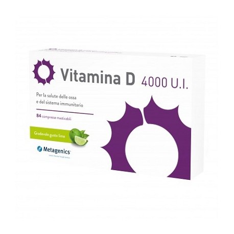 Metagenics Vitamina D 4000ui Integratore per il sistema immunitario 84 Compresse Masticabili