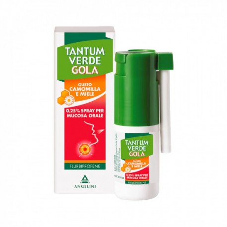 Tantum Verde Gola 0,25% Spray Mucosa Orale gusto camomilla/miele 15ml.