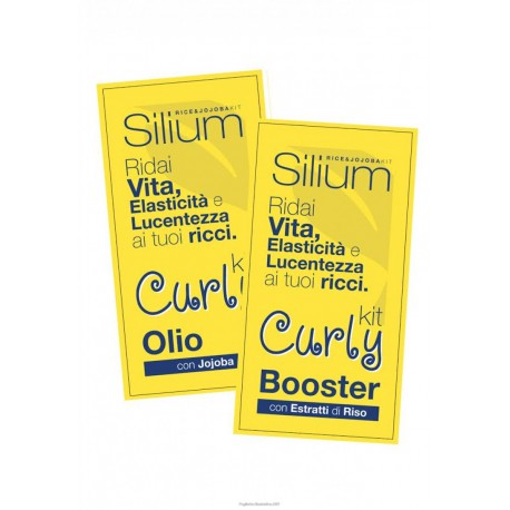 Silium Kit Curly Olio + Booster trattamento rivitalizzante capelli ricci kit 2 bustine 12ml.