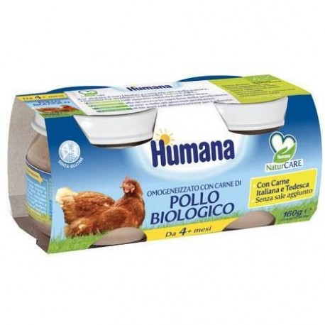 Humana omogeneizzato pollo bio 2x80gr.