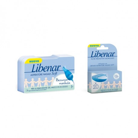 Libenar Soft Aspiratore nasale con 20 filtri di ricambio