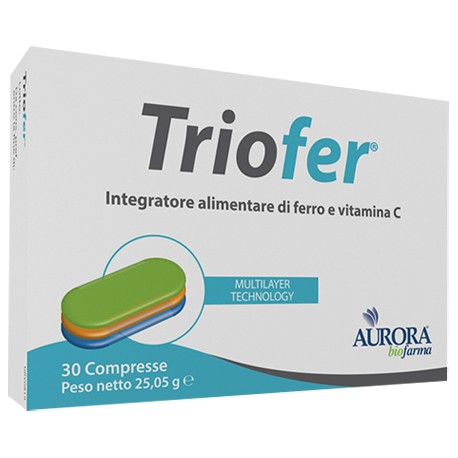 Aurora Biofarma Triofer Integratore di ferro e vitamina C 30 compresse