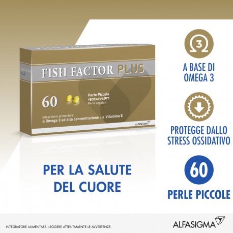 Alfasigma Fish Factor Plus 60 Perle Piccole Integratore per Colesterolo