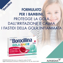 NeoBorocillina Protezione Gola Junior 15pastiglie gommose gusto fragola