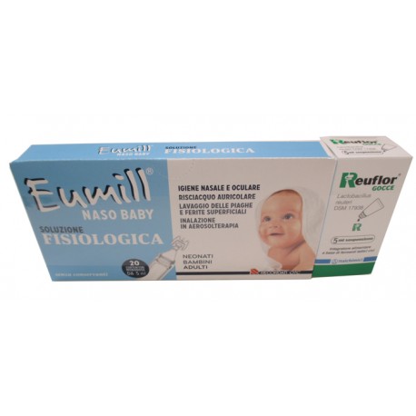 Bipack Reuflor Gocce 5 ml + Eumill Naso Baby in Soluzione 20 Fialoidi 