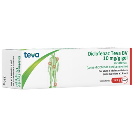 Diclofenac Teva gel per dolori muscolari 120 g 10 mg/g - Farmacie Ravenna