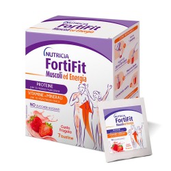 Nutricia Fortifit Muscoli ed Energia Integratore Gusto Fragola 7 bustine