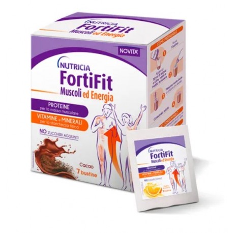 Nutricia Fortifit Muscoli ed Energia Integratore Gusto Cacao 7 bustine