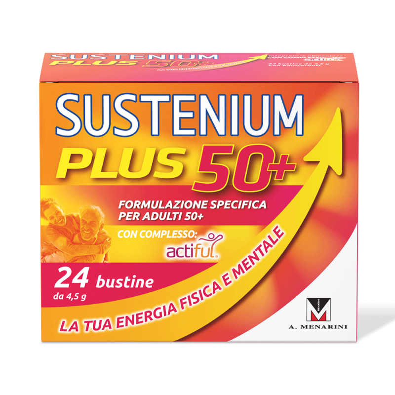 Sustenium Plus 50+ con formulazione specifica per adulti 50+ - 24 bustine