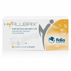 Fidia Farmaceutici Hyalubrix Siringa Intra-articolare con Acido Ialuronico 1,5% 30mg/2ml Artropatia 3 Pezzi