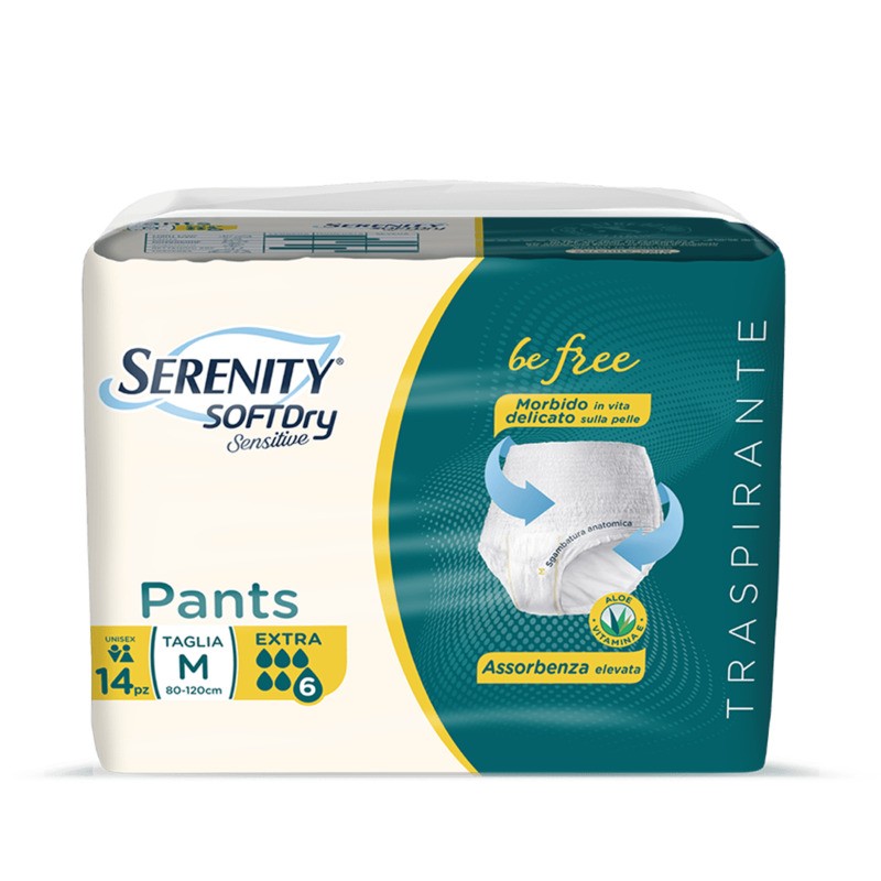 Serenity Soft Dry Sensitive Pants Extra M Mutandine Assorbenti 14pezzi