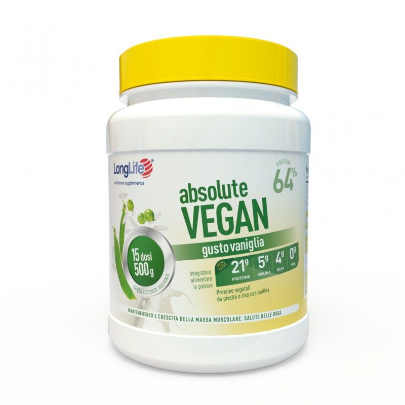 LongLife Absolute Vegan Integratore di Proteine Vegetali 500g
