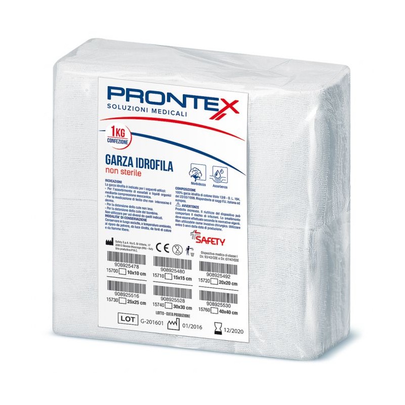 Prontex Garza in cotone idrofilo non sterile 10x10cm 1kg