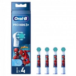 Oral-B Testine Spiderman Refill Spazzolino Elettrico 4 Pezzi