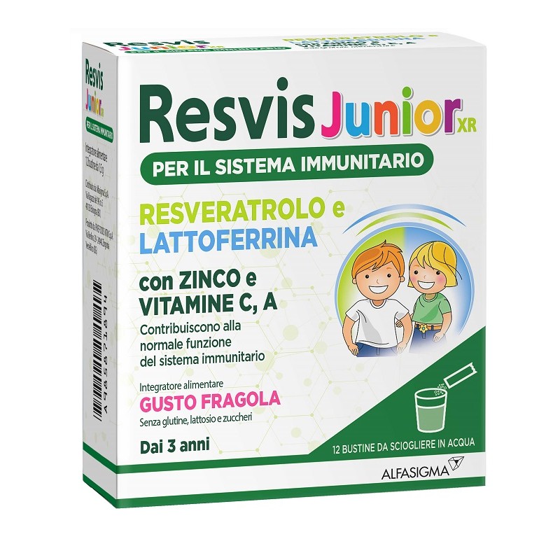 Alfasigma Resvis Junior XR Integratore per le Difese Immunitarie Bambini 12 Bustine