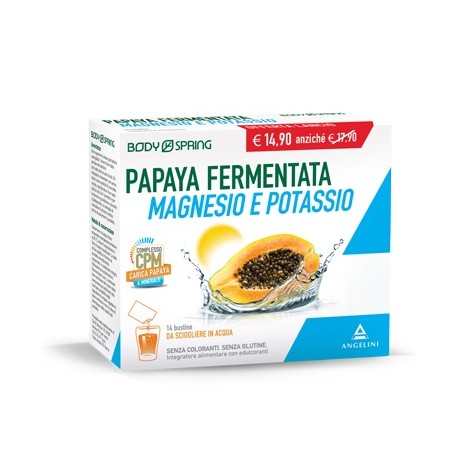 Body Spring Papaya Fermentata Magnesio Potassio Integratore 14 Bustine
