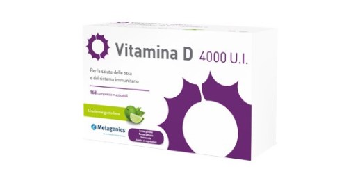 Metagenics Vitamina D 4000ui Integratore per il sistema immunitario 168 Compresse Masticabili